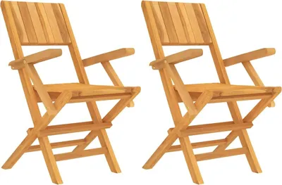 Produktbild von vidaXL Gartenstühle 2 Stk. Klappbar 55x61x90 cm Massivholz Teak