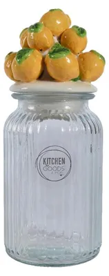 Produktbild von Decoris Vorratsglas Zitrone Glas Keramik 27cm Küchenaufbewahrung Dekoration
