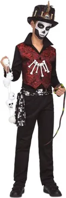 Image de Costume d'Halloween de garçon vaudou noir-rouge