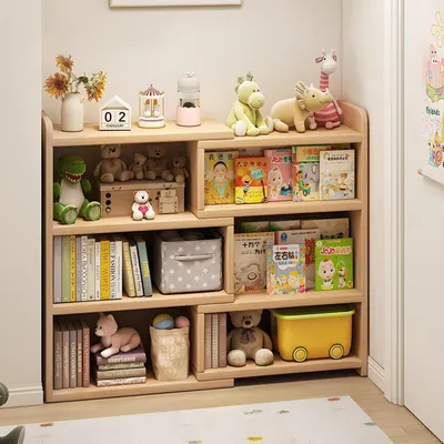 Immagine prodotto di Libreria in legno estensibile con ripiani aperti, dimensioni 60-120x17x80 cm, finitura in legno