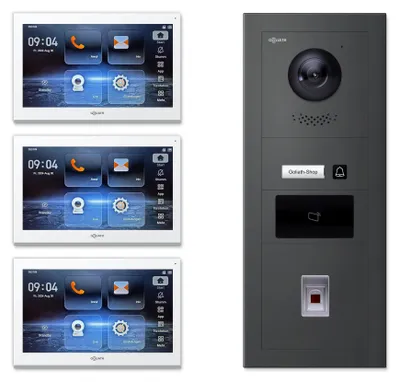 Produktbild von Goliath Premium IP GL-IPH142A Video-Türsprechanlage, 1 Familie, 3× 10 Zoll Weiß, Anthrazit, Unterputz
