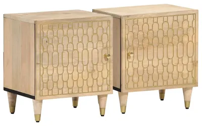 Productafbeelding van vidaXL Nachtkastjes, 2 stuks, 40x33x46 cm, massief mangohout