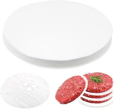 Produktbild von Famanu Hamburgerpapier 200 Blatt 11 cm rund, antihaftbeschichtet und hitzebeständig