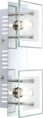 Produktbild von LED Wandleuchte, Metall, Glas, weiß, 2 Flammig, G9, L 25 cm