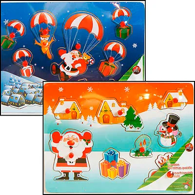 Obrázok produktu pre 1 x drevené vianočné puzzle, 30x2x23cm, 1 z 2 rôznych motívov