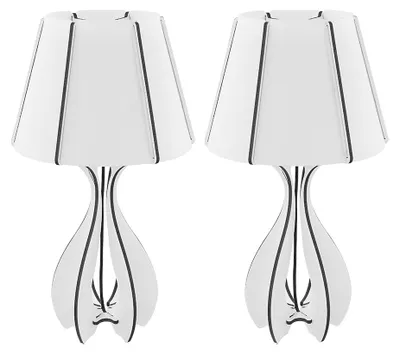 Produktbild von 2er Set LED Tischlampe, weiß braun, MDF Textil, H 45 cm