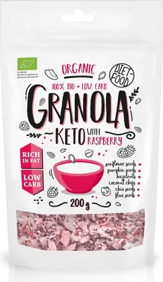 Produktbild von Keto Granola mit -Himbeeren 200 g - Diätkost