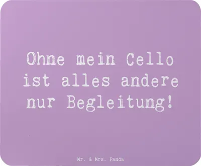 Produktbild von Mr. & Mrs. Panda Mauspad Spruch Cello Magie - Lavendeltraum - Geschenk, Instrument, Musikinstrument, Musik, mausteppich, Orchester, Mouse Pad, Lernen, pc, Mousepad, Solo