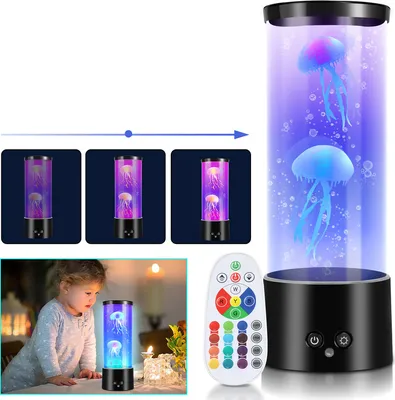 Obrázok produktu pre Jiubiaz LED medúza nočné svetlá nálada lampa nočné svetlo láva lampa RGB stolová lampa kancelária umelé