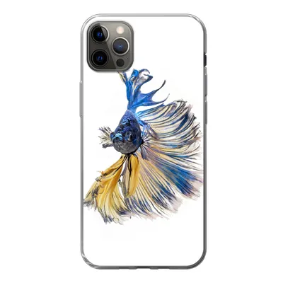 Produktbild von MuchoWow® Handyhülle Schutzhülle Hülle für iPhone 13 Pro Max Fisch - Schwanz - Blau Silikon Softcase Handy Hülle - Mobiltelefon