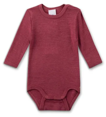 Produktbild von Body langarm Rot aus Merino-Wolle & Seide