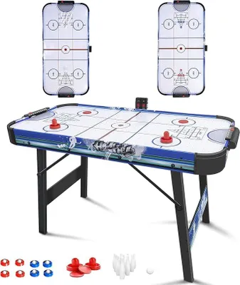 Imagen del producto de Silecomplaza: Mesa de air hockey plegable de 130 cm, 3 en 1: hockey, bolos y shuffleboard