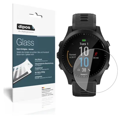Produktbild von 2x Schutzfolie für Garmin Forerunner 945 - Anti-Shock 9H Folie dipos Glass Kunststoffglas