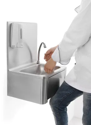 Produktbild von HENDI Spülbekken mit Kniebedienbarer Wasserhahn und Seifenspender