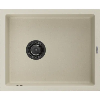 Obrázek produktu pro Mexen Pedro 1-miskový granitový dřez 560 x 460 mm, Béžová, sifon Černá - 6508561000-69-B