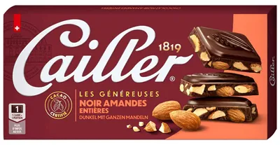 Produktbild von Cailler Noir Amandes Entières 200g