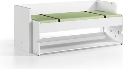 Produktbild von Funktionsbett >DENVER< in weiß - 216,5x148x109,5cm (BxHxT)