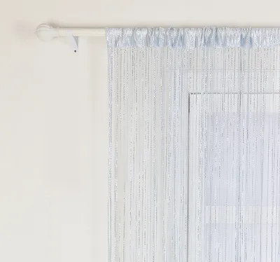 Zdjęcie produktu dla 2-pak zasłona sznurkowa 100x200cm srebrna zasłona koralikowa zasłona drzwiowa zasłona z frędzlami zasłona balkonowa zasłona przeciw owadom