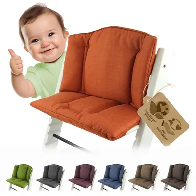 Produktbild von BAMBINIWELT Ersatzbezug, Kissen-Set für Hochstuhl/Kinderstuhl Stokke Tripp Trapp, Sitzverkleinerer orange meliert