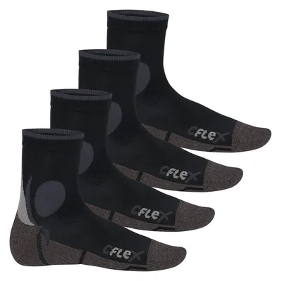 Produktbild von CFLEX Damen und Herren Running Funktions-Socken (4 Paar) Laufsocken - Schwarz-Grau 39-42