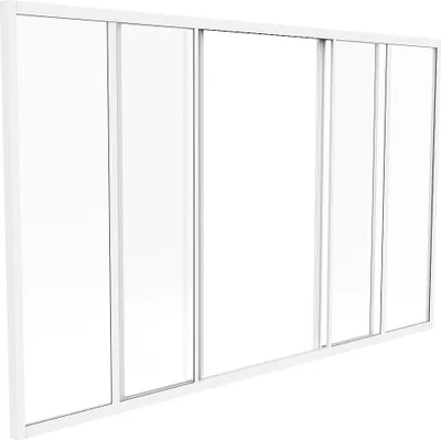 Produktbild von Weiße pulverbeschichtete Aluminium-Glasschiebewand 180 x 105 cm - RAVENA