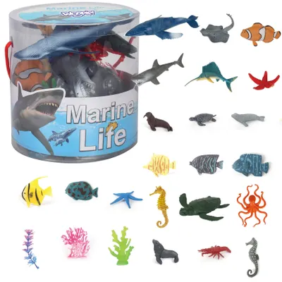 Immagine prodotto di WOOPIE, set di figurine di animali marini, 33 pezzi.