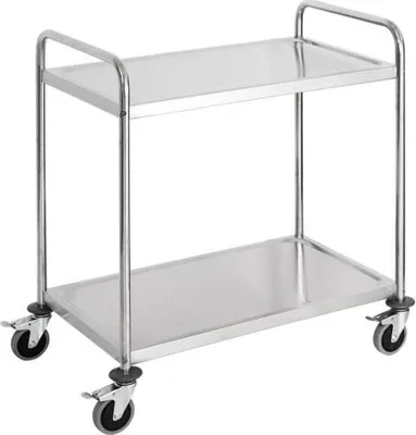 Immagine prodotto di Carrello di servizio in acciaio inox, con due ripiani, 860 X 540 X 920 mm (LxPxA)