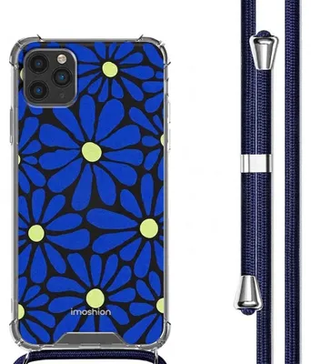 Produktbild von imoshion Design Hülle mit Band iPhone 11 Pro - Cobalt Blue Flowers Connect