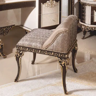Immagine prodotto di Casa Padrino sgabello barocco grigio / marrone scuro / oro - Mobili barocchi