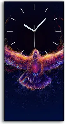 Produktbild von Leinwand Uhr Küche Wohnzimmer Bild 30x60 Gemälde Abstrakte Tier Vogel Kunst - weiße Hände