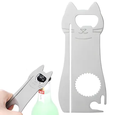 Imagen del producto de Abrebotellas multifuncional de acero inoxidable, 5 en 1