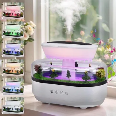 Obrázok produktu pre Zvlhčovač vzduchu – aromadifúzor – relaxačná atmosféra – 7 farebné LED svetlá – 250 ml – biela farba