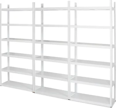 Produktbild von Ordnerregal mit 3 Regalfeldern, 3X 6 Böden, Bodentragkraft 200 kg, BxTxH 3000 x 300 x 2100 mm, Nutztiefe 290 mm