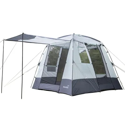 Produktbild von Skandika Mehrzweckzelt 250 x 250 cm | Campingzelt für 3 Personen, Moskitonetz, Klett-Einlegeboden, Panoramafenster, Vordach | Familienzelt, Kuppelzelt