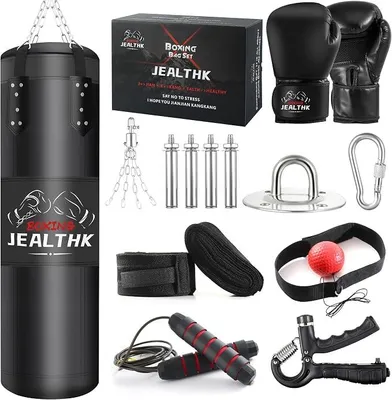 Imagen del producto de Kit de saco de boxeo pesado para adultos, sin relleno