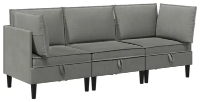 Immagine prodotto di Set da salotto vidaXL, 3 pezzi, tessuto grigio scuro