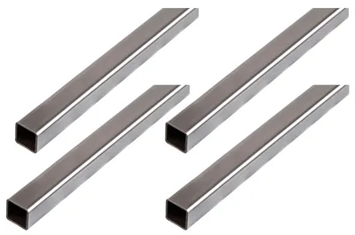 Image de Alberts, 4 tubes carrés, acier brut, dimensions 20 x 20 x 1,5 mm, longueur 2 mètres