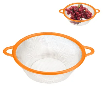 Küchensieb 25,5 cm mit 2 Griffen, feinmaschig, orange
