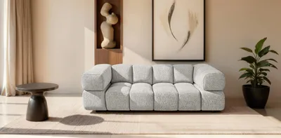 Produktbild von Kaiser Möbel Sofa 3-Sitzer, Couch, Chenille Stoff Puente, Hellgrau, Averro