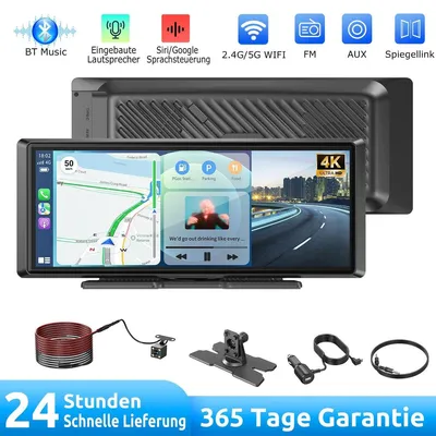 Obrázek produktu pro Autorádio s 8palcovým dotykovým displejem, podporou CarPlay a Android Auto, s HD kamerou pro couvání, multimediálním systémem, Bluetooth, AUX, FM rádiem a navigací, určené pro vozidla