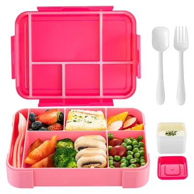 Kinder-Broodtrommel mit 6 Fächern, Bento Box, 1330 ml, BPA-frei