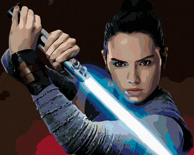 Obrázek produktu pro Zuty - Malování podle čísel - REY (STAR WARS), 40x50 cm, vypnuté plátno na rám