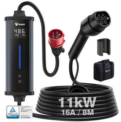 Zdjęcie produktu dla Ładowarka do pojazdów elektrycznych, moc 11 kW, regulowany prąd ładowania, złącze CEE 8M, 11 kW