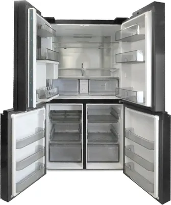 Produktbild von Samsung RF65A967EB1, Freistehend, French door, Schwarz, Premium Black Steel, Tür-zu-Tür, Sensor