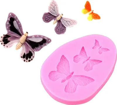 Produktbild von Schmetterling Silikonform DIY Fondant Backformen für Dekorieren Kuchen Brot Schokolade Muffin Süßigkeiten - 2 Stk