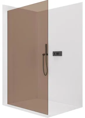 Immagine prodotto di CERANO - Box doccia Walk-in Crystal L/P - 8 mm - sistema senza montanti - nero opaco, vetro bronzo - 50x200 cm
