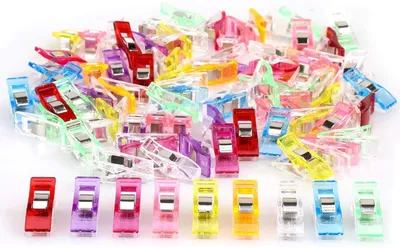 Produktbild von 100 Stück Stoffklammern Wonder Clips Nähen Zubehöre Nähzubehör Stoffklammern Clips zum Nähen für Nähen, Quilting Clips, Häkeln