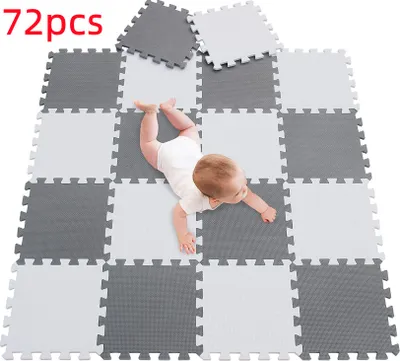 Produktbild von 72pcs Krabbelmatte Puzzelmatte für Babys und Kinder Bodenmatte Spielmatte Schutzmatte Kinderteppich