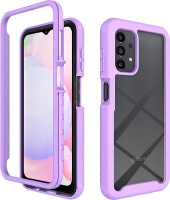 Image de Galaxy A13 4G Case, Hybrid Transparent Back Cover, Rugged TPU Bumper, Shockproof Case for Samsung Galaxy A13 4G Purple