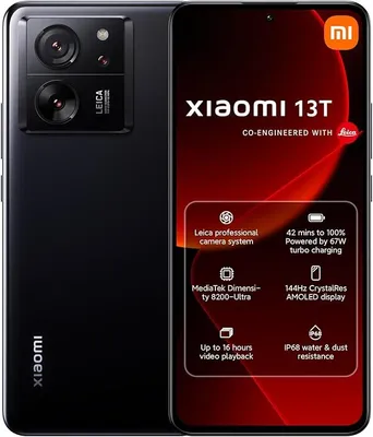 Obrázok produktu pre 13T 5G – smartfón, 8 GB RAM + 256 GB ROM, 6,67" FHD+ displej AMOLED s obnovovacou frekvenciou 144 Hz, 50 MP trojitý fotoaparát, batéria 5000 mAh s bezdrôtovým nabíjaním 67 W, procesor MediaTek Dimensity 8200-Ultra (čierna farba)